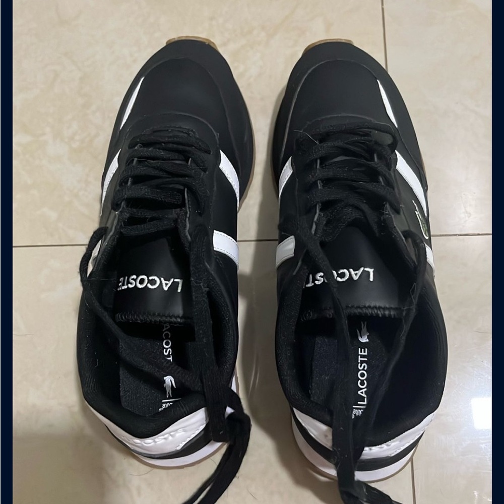 Lacoste Men's Black and White Sneakers